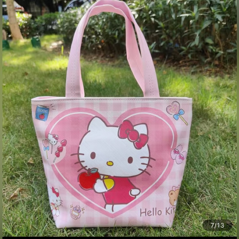 New Hello Kitty Zippered Tote Bag Lunch Bag